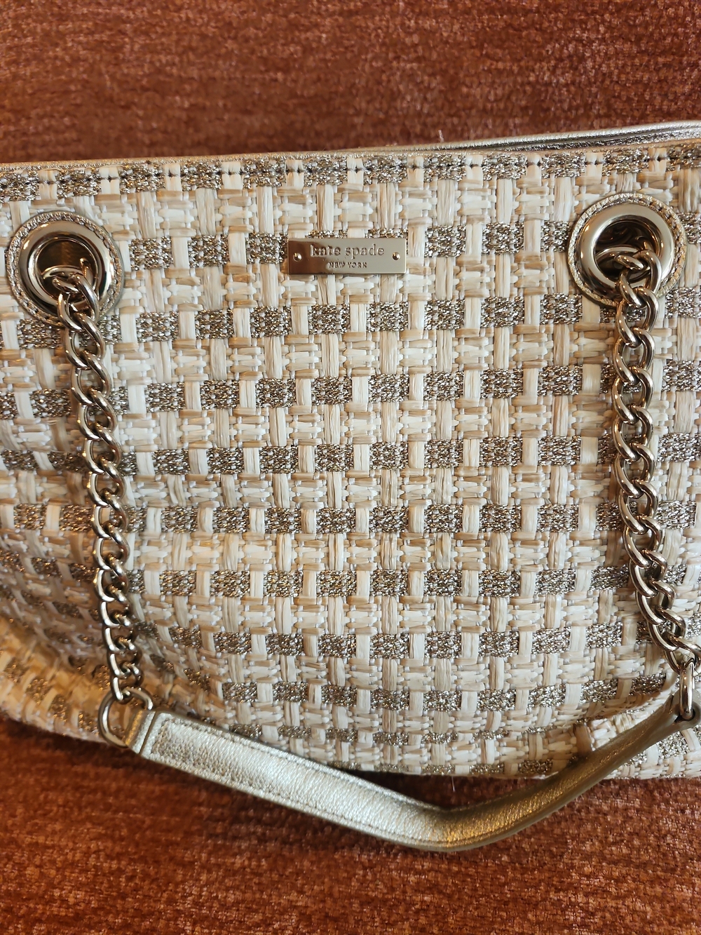 kate spade Cream & Gold Tweed Chain-Handle Shoulder Bag